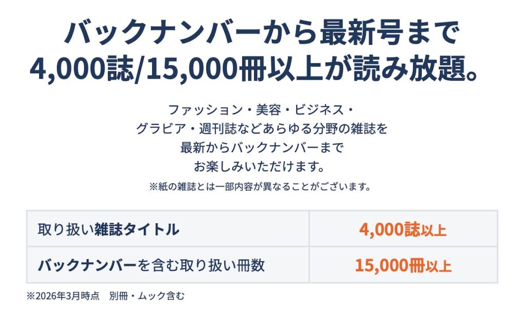楽天マガジンはバックナンバーも含めてコスパが高い